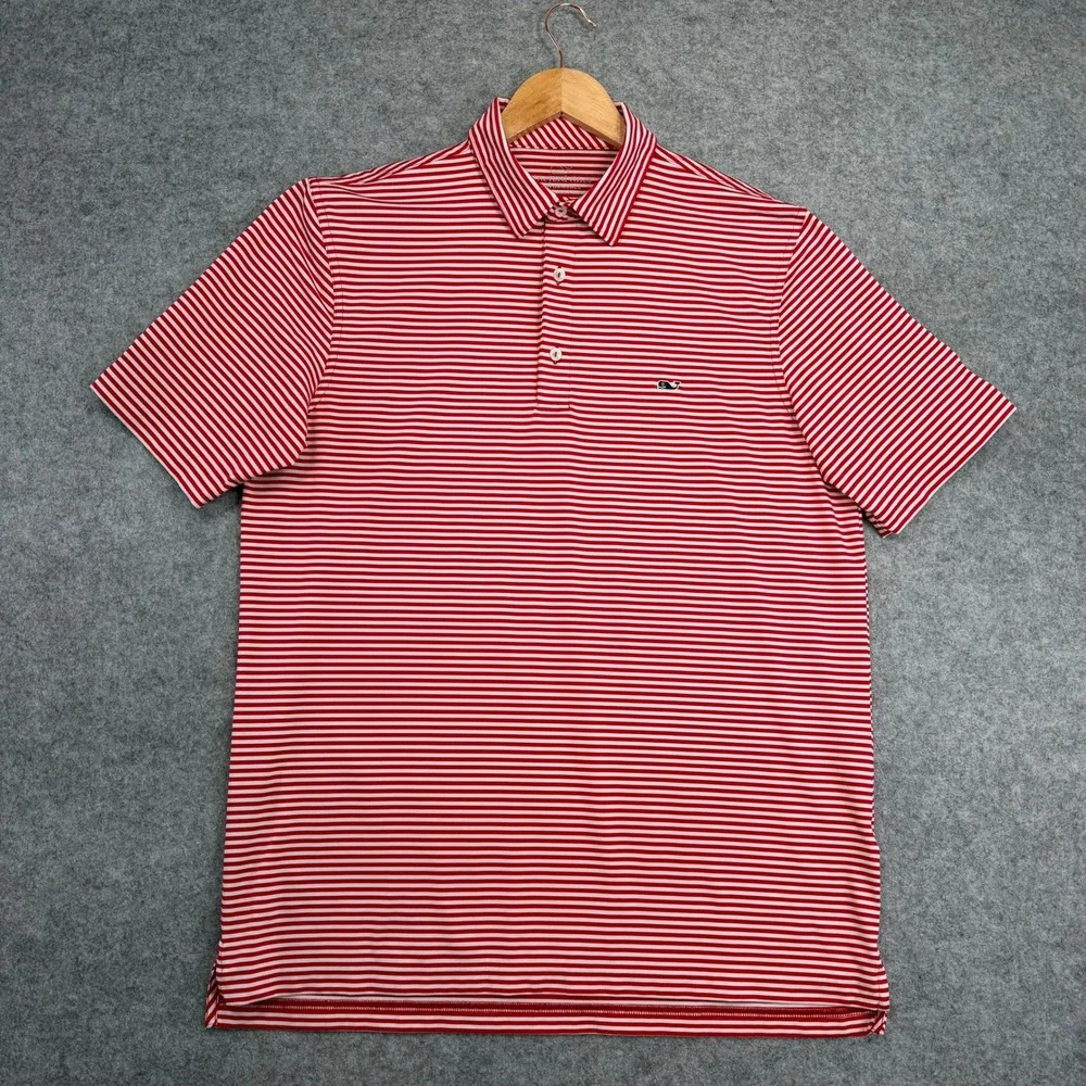 Vineyard Vines Polo Mens M Red Striped Dalhousie Golf St Louis Cardinals MLB